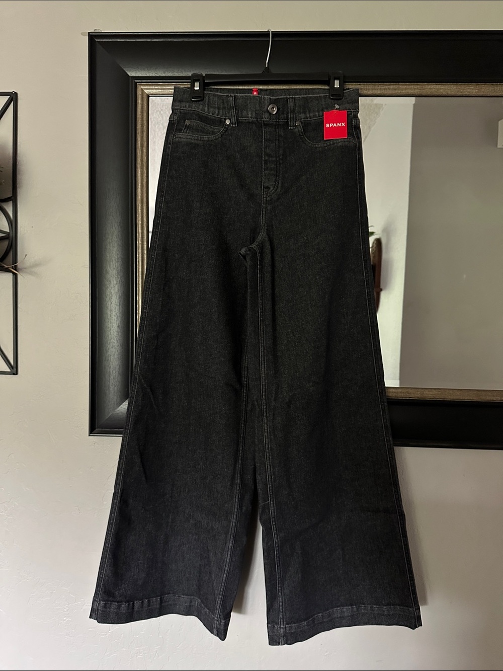 SPANX Wide-Leg Black Denim Jeans